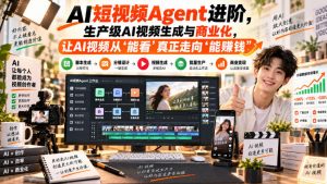 AI短视频Agent进阶,生产级AI视频生成与商业化,让AI视频从”能看”真正走向”能賺钱”-网创资源站