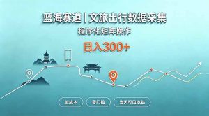 蓝海赛道  文旅出行数据采集  程序化矩阵操作    低成本  零门槛   当天可见收益   日入300+-网创资源站