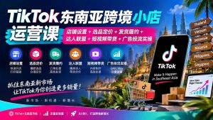 TikTok东南亚跨境小店运营课:店铺设置+选品定价+发货履约+达人联盟+短视频带货+广告投流实操-网创资源站