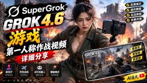Grok 4.6也能做游戏？第一人称作战视频实测｜玩法详细讲解-网创资源站