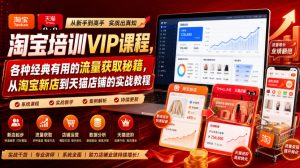 淘宝培训VIP课程，各种经典有用的流量获取秘籍，从淘宝新店到天猫店铺的实战教程(更新09月17日)-网创资源站
