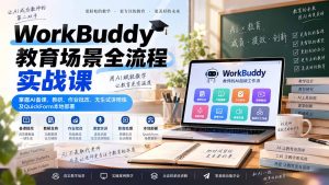 WorkBuddy教育场景全流程实战课：掌握AI备课、教研、作业批改、无生试讲陪练及QuickForm本地部署-网创资源站